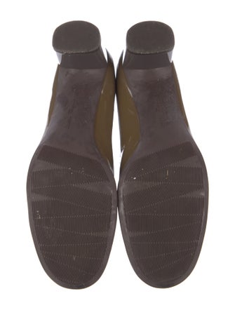 Ferragamo Patent Leather Bow Accents Pumps