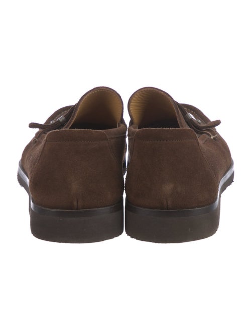 Ferragamo Gancini Logo Suede Loafers