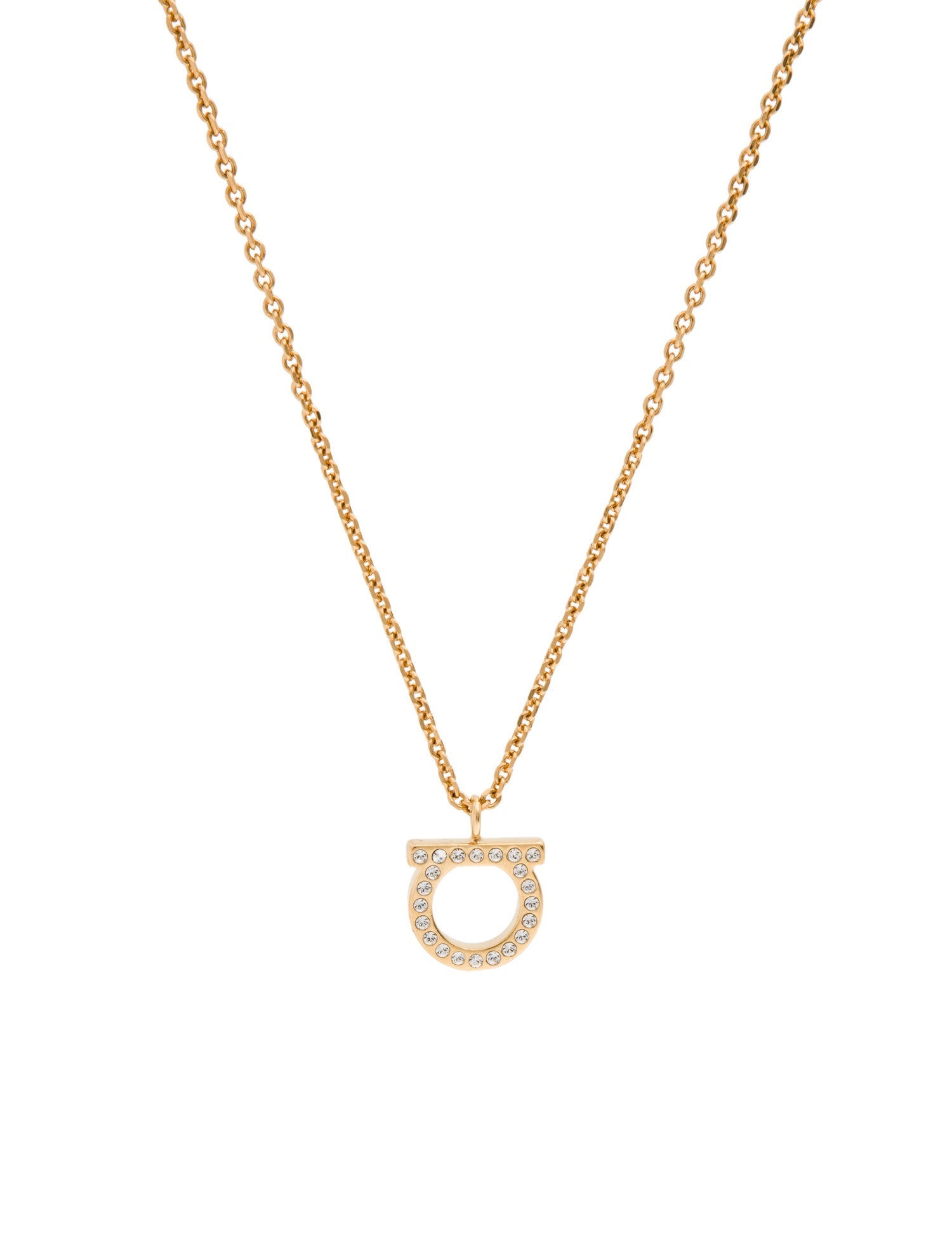 Ferragamo Crystal Small Gancini Pendant Necklace