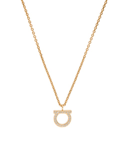 Ferragamo Crystal Small Gancini Pendant Necklace
