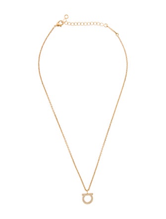 Ferragamo Crystal Small Gancini Pendant Necklace