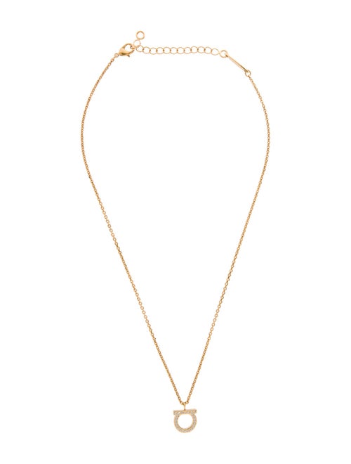Ferragamo Crystal Small Gancini Pendant Necklace