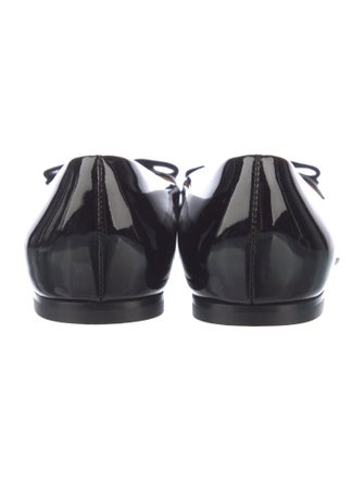 Ferragamo Vara Bow Accent Patent Leather Flats
