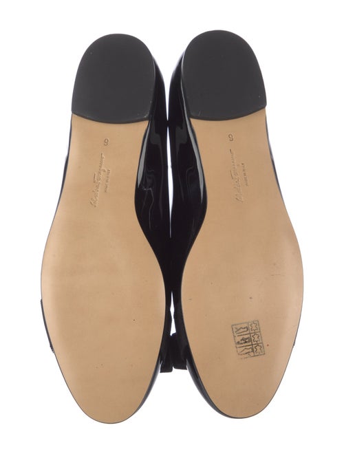 Ferragamo Vara Bow Accent Patent Leather Flats