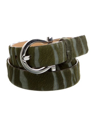 Ferragamo Skinny Ponyhair Belt