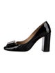 Ferragamo Patent Leather Bow Accents Pumps