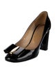 Ferragamo Patent Leather Bow Accents Pumps