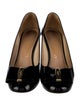 Ferragamo Patent Leather Bow Accents Pumps