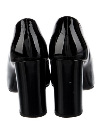 Ferragamo Patent Leather Bow Accents Pumps