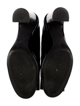 Ferragamo Patent Leather Bow Accents Pumps