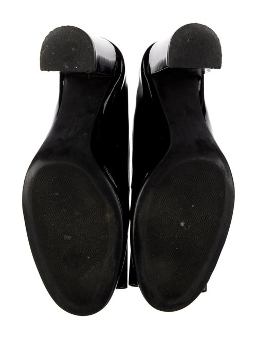 Ferragamo Patent Leather Bow Accents Pumps