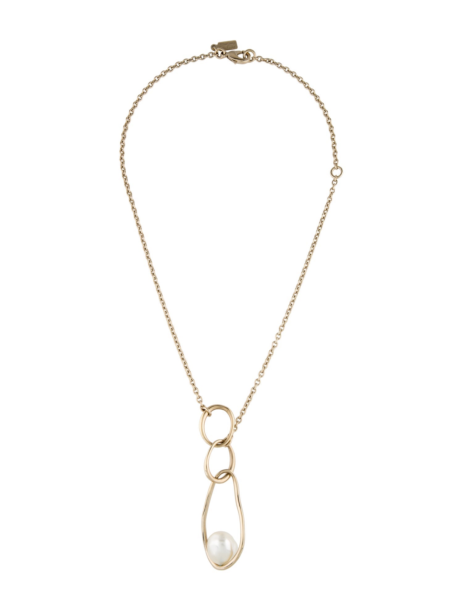 Ferragamo Faux Pearl Pendant Necklace
