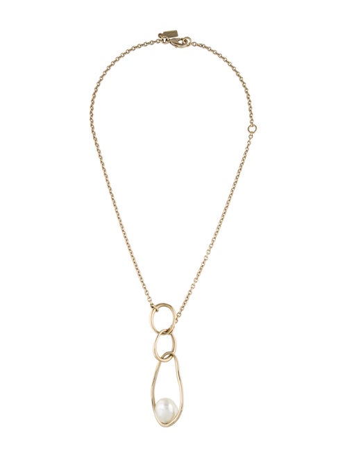 Ferragamo Faux Pearl Pendant Necklace