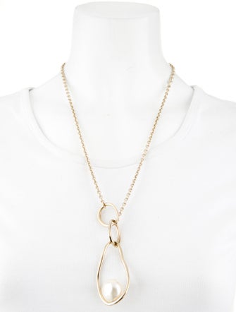 Ferragamo Faux Pearl Pendant Necklace