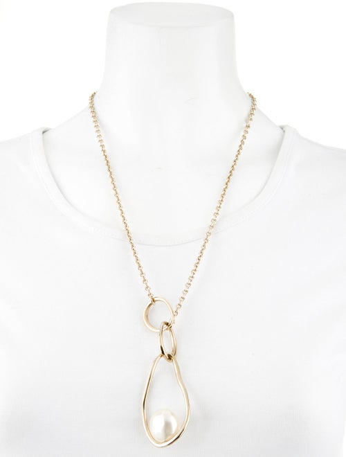 Ferragamo Faux Pearl Pendant Necklace