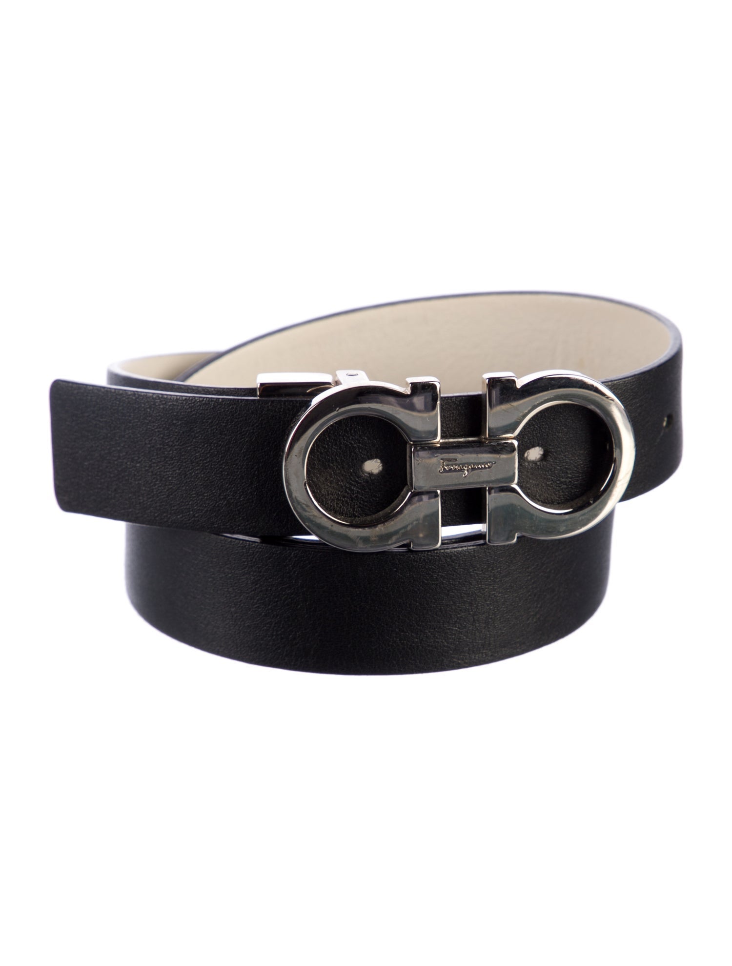 Ferragamo Gancini Logo Skinny Belt