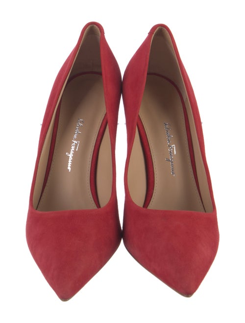 Ferragamo Suede Bow Accents Pumps