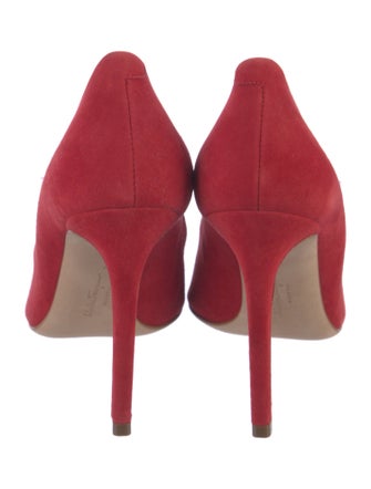 Ferragamo Suede Bow Accents Pumps
