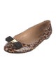 Ferragamo Patent Leather Animal Print Flats
