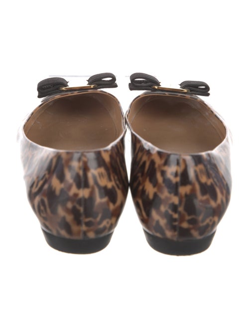 Ferragamo Patent Leather Animal Print Flats