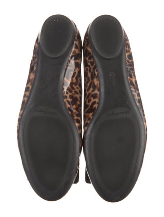 Ferragamo Patent Leather Animal Print Flats