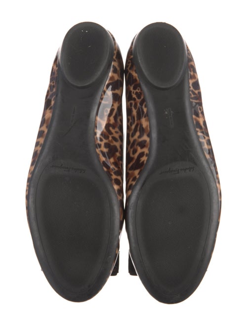 Ferragamo Patent Leather Animal Print Flats