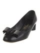 Ferragamo Leather Bow Accents Pumps