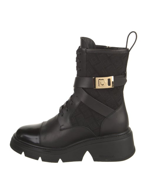 Ferragamo Leather Combat Boots