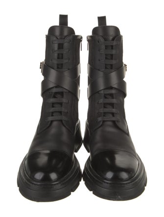Ferragamo Leather Combat Boots