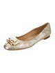 Ferragamo Vara Bow Accent Leather Ballet Flats
