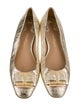 Ferragamo Vara Bow Accent Leather Ballet Flats