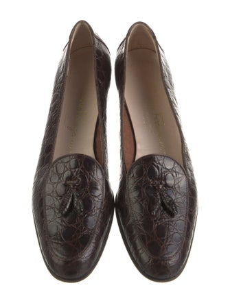 Ferragamo Alligator Ballet Flats