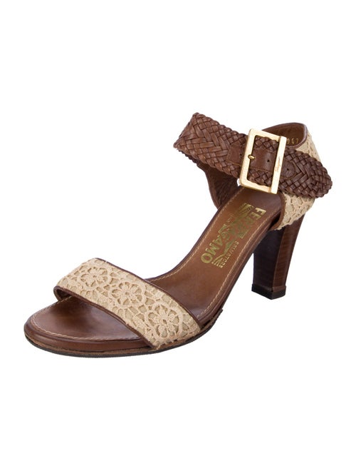 Ferragamo Leather Animal Print Sandals