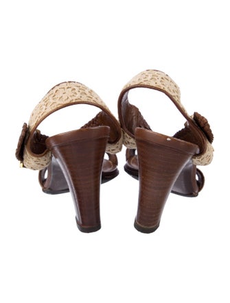 Ferragamo Leather Animal Print Sandals