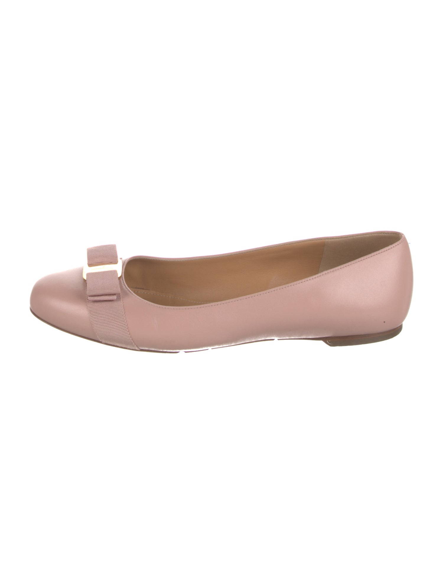 Ferragamo Vara Bow Accent Patent Leather Ballet Flats