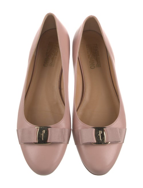 Ferragamo Vara Bow Accent Patent Leather Ballet Flats