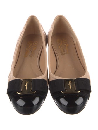 Ferragamo Leather Printed Flats