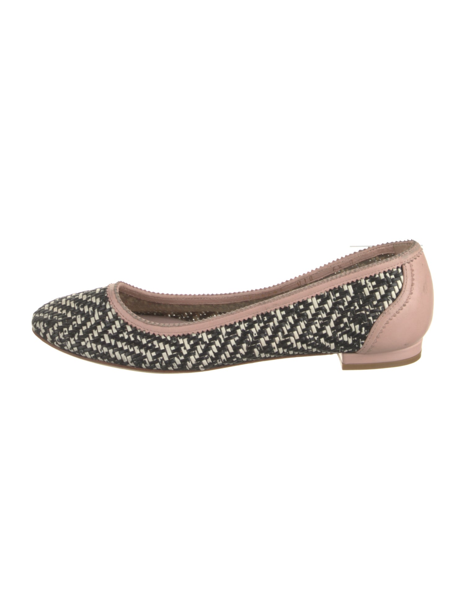 Ferragamo Leather Colorblock Pattern Ballet Flats