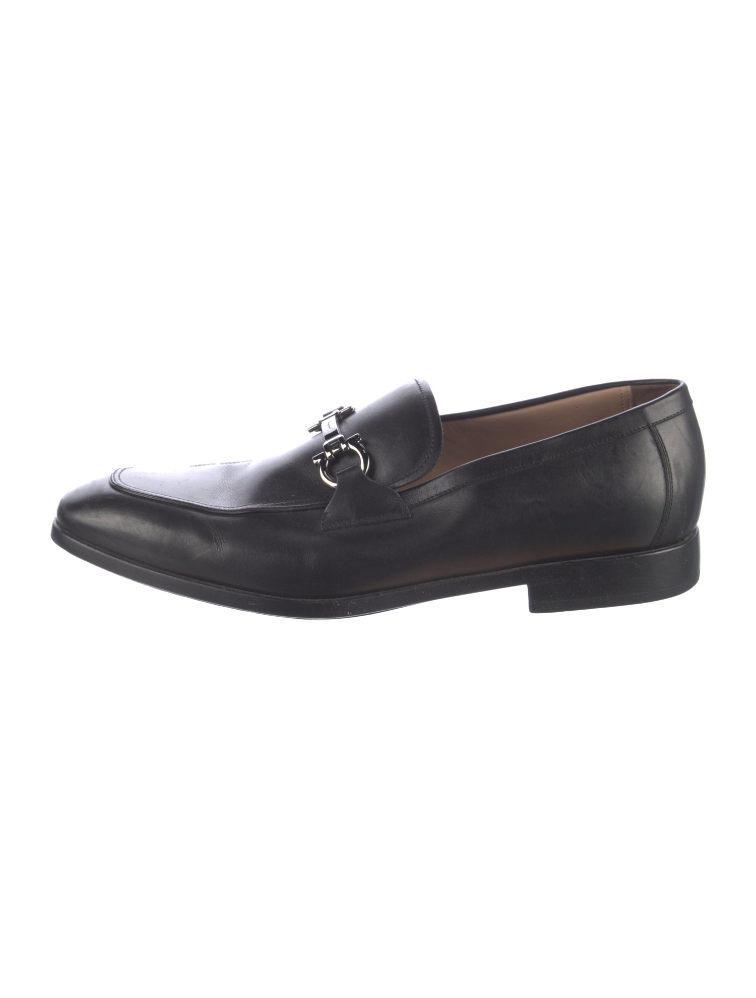Ferragamo Gancini Logo Leather Dress Loafers