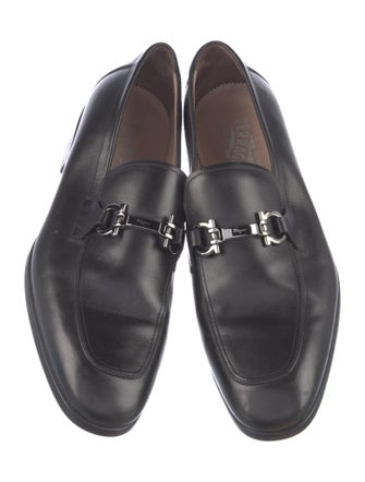 Ferragamo Gancini Logo Leather Dress Loafers