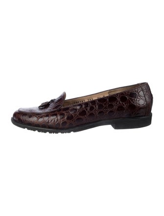 Salvatore Ferragamo Leather Animal Print Loafers