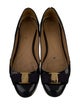 Ferragamo Vara Bow Accent Patent Leather Ballet Flats