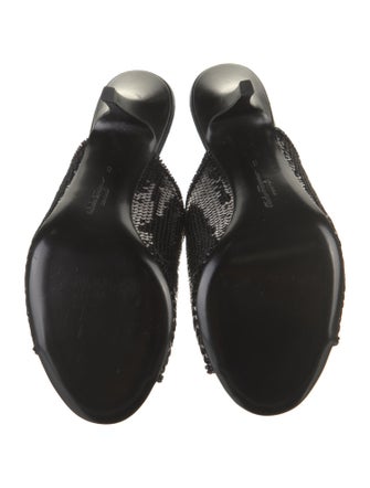 Ferragamo Sequins Sequin Embellishments Slides