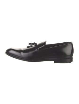 Ferragamo Leather Tassel Accents Loafers