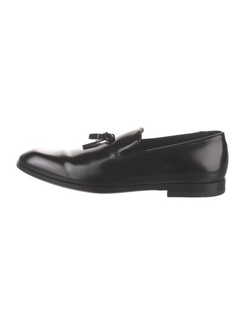 Ferragamo Leather Tassel Accents Loafers