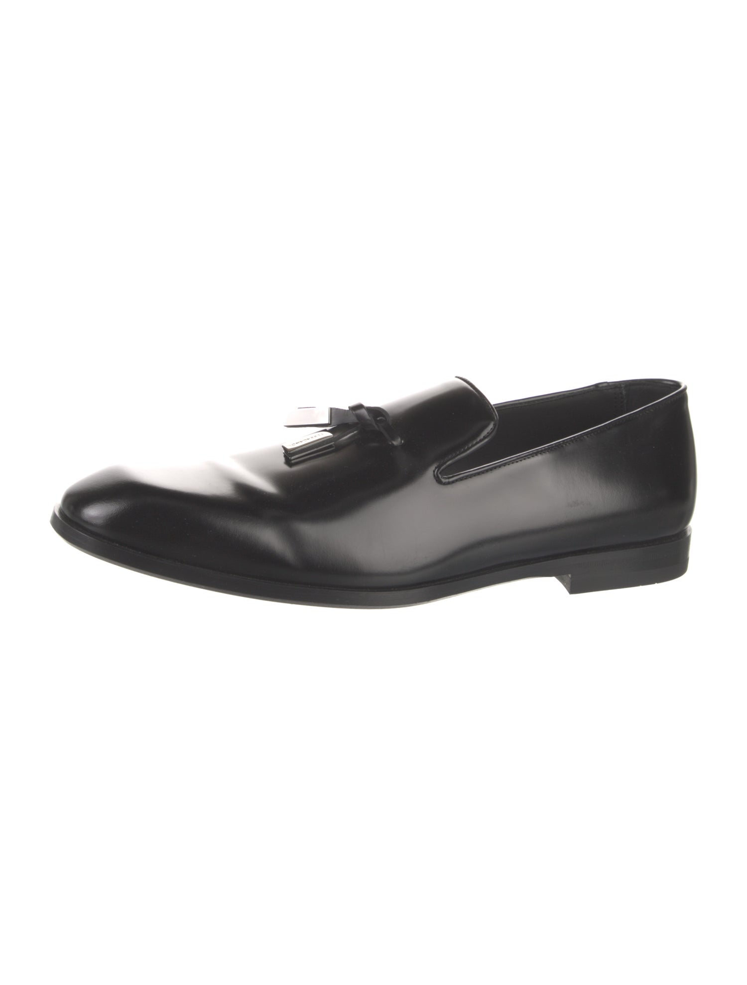 Ferragamo Leather Tassel Accents Loafers