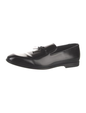 Ferragamo Leather Tassel Accents Loafers
