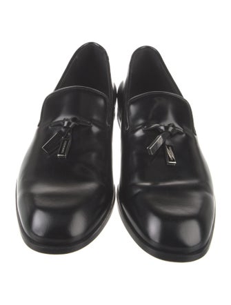 Ferragamo Leather Tassel Accents Loafers
