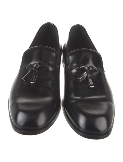 Ferragamo Leather Tassel Accents Loafers