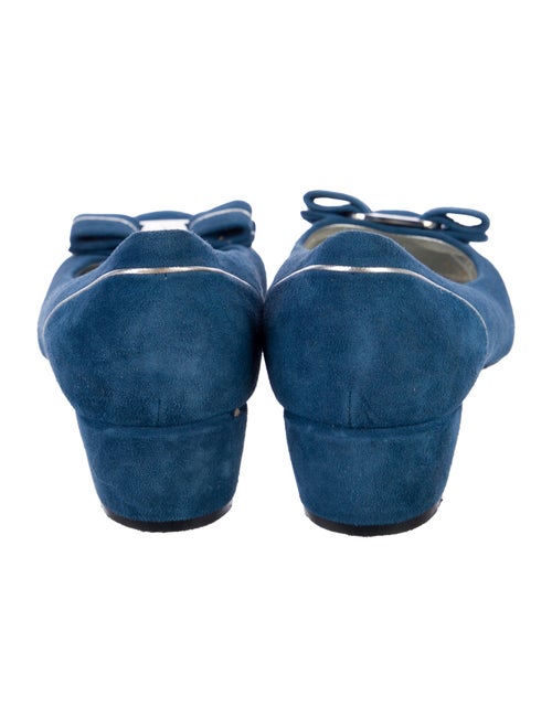 Ferragamo Vara Bow Accent Suede Flats